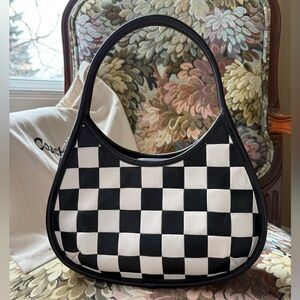 Coach Ergo Black and White Checkered Shoulder Bag